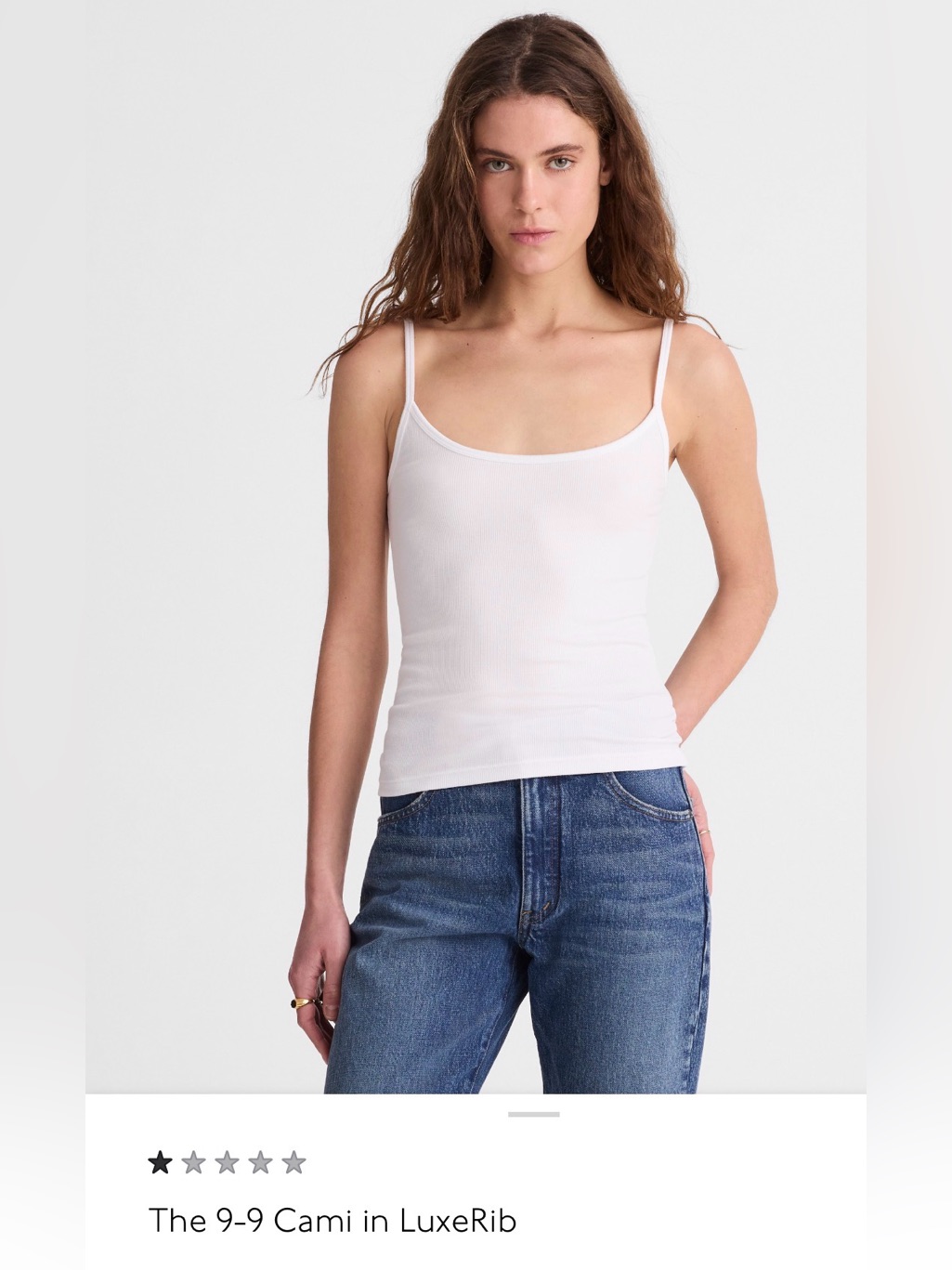 Madewell White Ribbed Camisole Tank Top, Brand New With Tags, Size Small